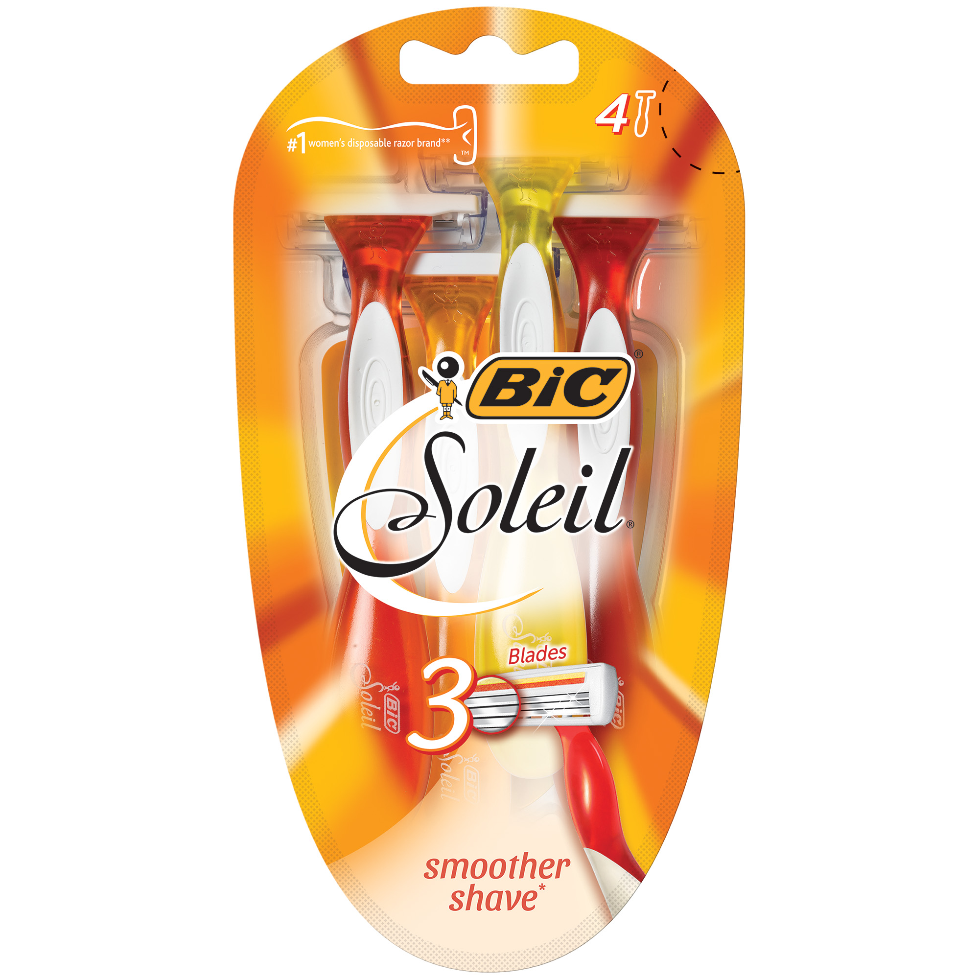 Bic Disposable Razors - Soleil Sensitive3 - 4 Razors