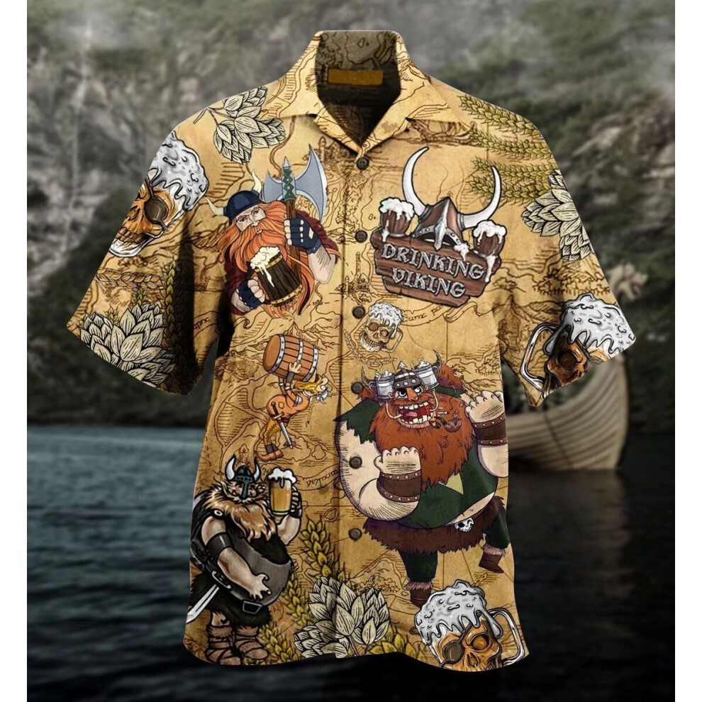 Walleye Fishing 3D Beach Hawaiian Summer Shirt Short Sleeve Shirt Streetwear Oversized 5XL Camisa Social Chemise Homme-0255 thumbnail