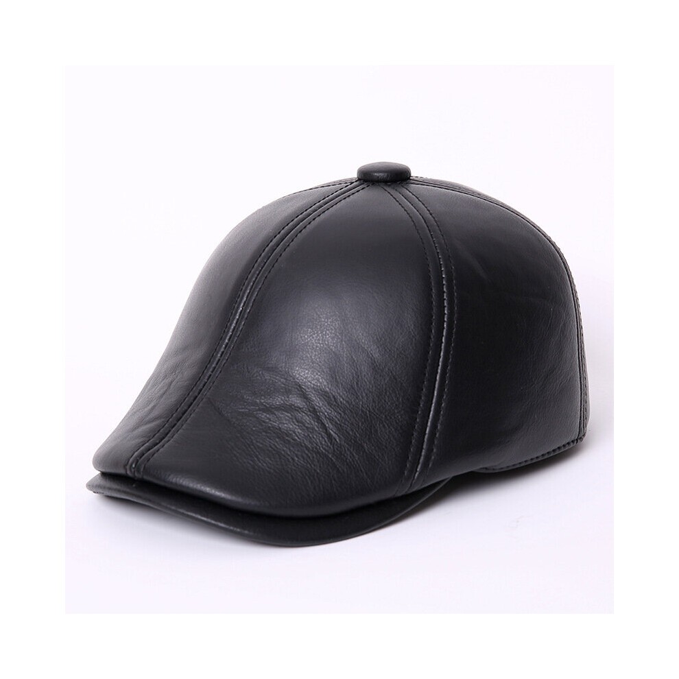 Winter Men Leather Hat Adult Sheepskin Baseball Caps Ear Protection Warm Headgear Cap Baseball Hat B-7287