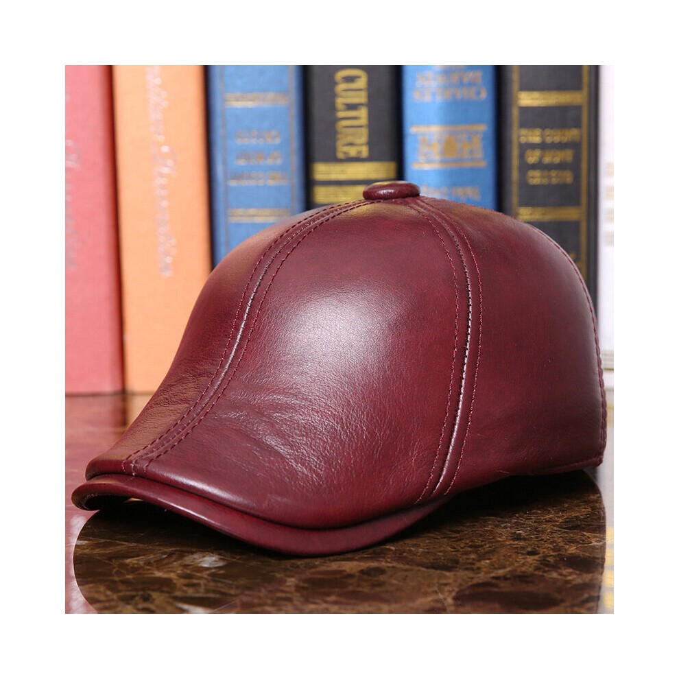Winter Men Leather Hat Adult Sheepskin Baseball Caps Ear Protection Warm Headgear Cap Baseball Hat B-7287 thumbnail