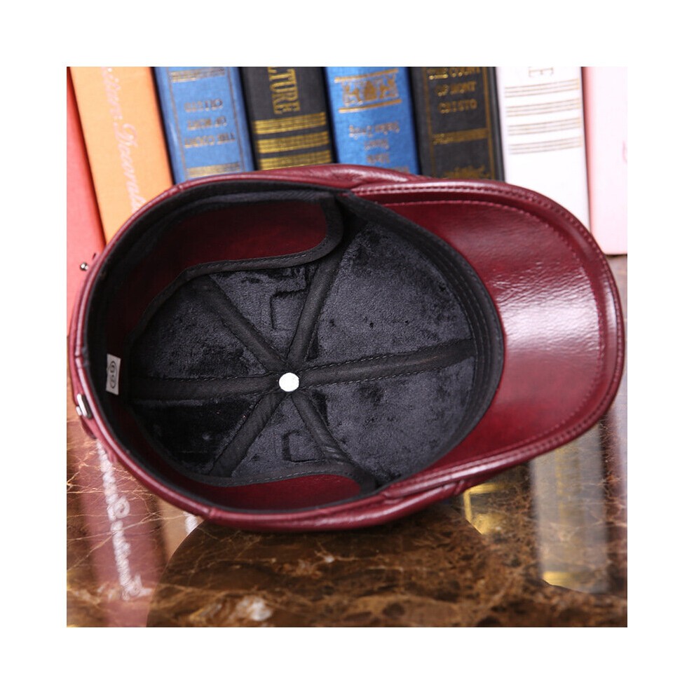 Winter Men Leather Hat Adult Sheepskin Baseball Caps Ear Protection Warm Headgear Cap Baseball Hat B-7287 thumbnail