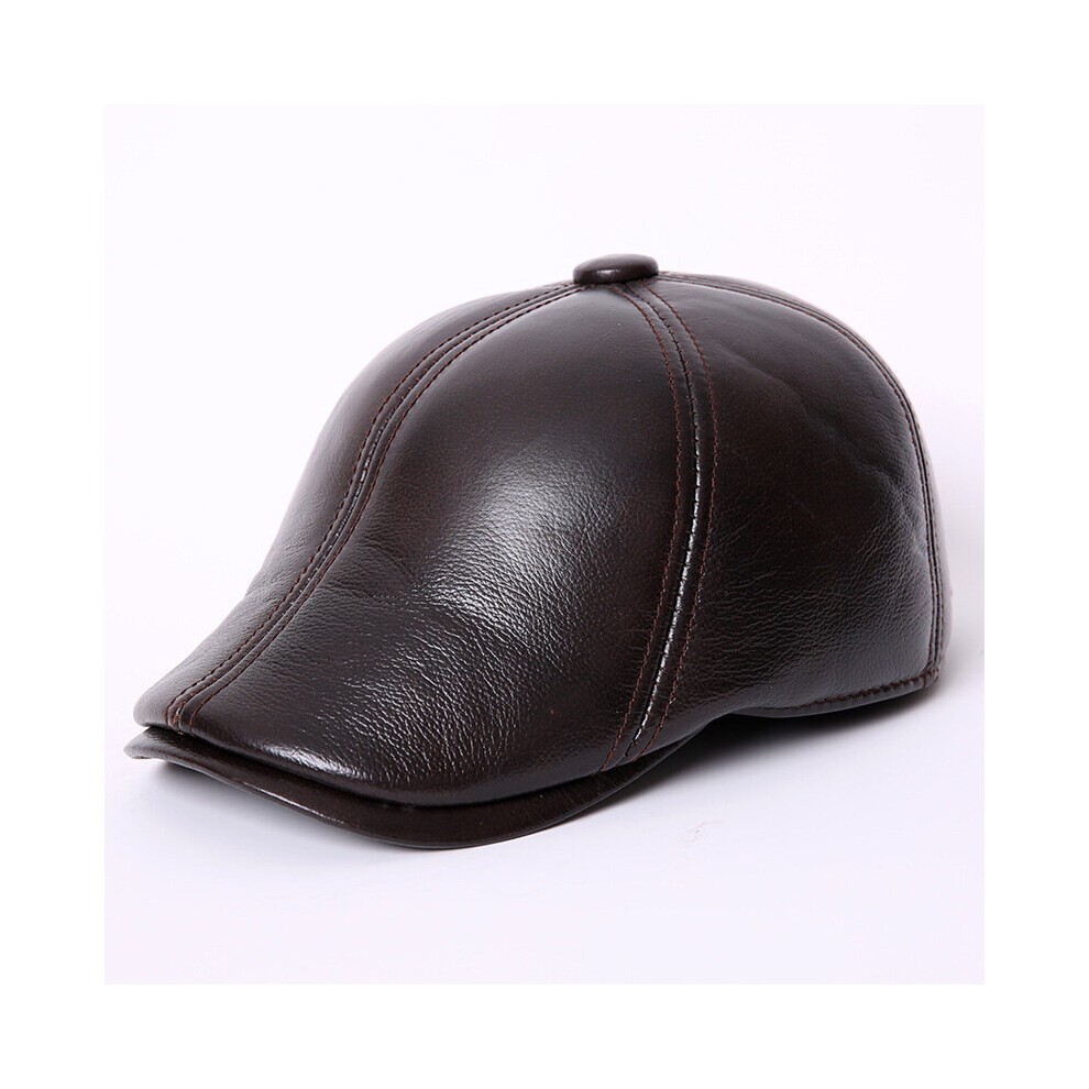Winter Men Leather Hat Adult Sheepskin Baseball Caps Ear Protection Warm Headgear Cap Baseball Hat B-7287 thumbnail