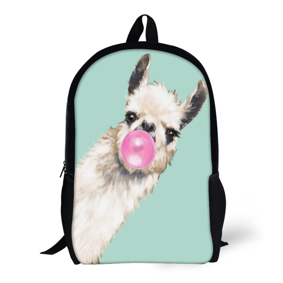 Backpacks Bubble Gum Sneaky Llama in Green 17inch School Bag
