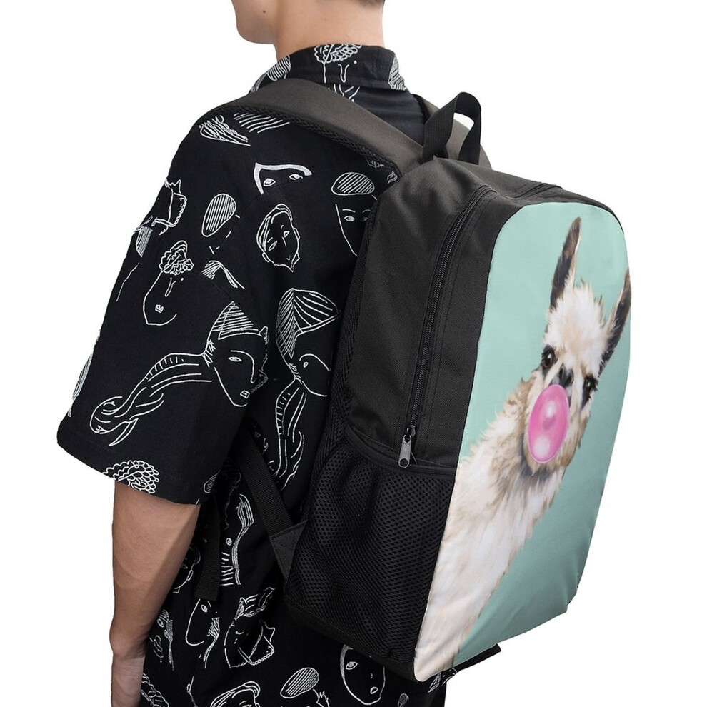 Backpacks Bubble Gum Sneaky Llama in Green 17inch School Bag thumbnail