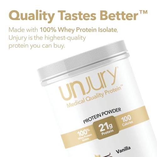 Unjury Whey Protein Powder | Vanilla | 21g 100% Whey Isolate Protein Powder | Low Carb and Lactose Free | Gluten Free | Certified Kosher | 15 Servings thumbnail