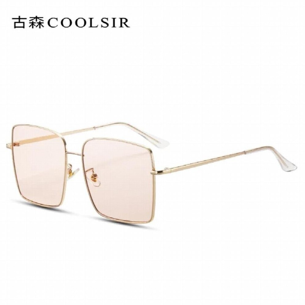 Mens and Womens Same Large Metal Frame, Anti-ultraviolet Sunglasses 6858 thumbnail