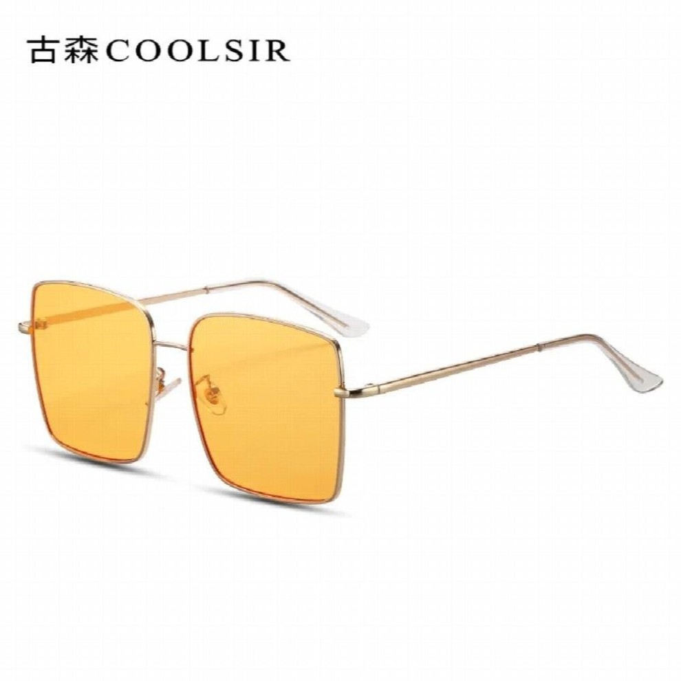 Mens and Womens Same Large Metal Frame, Anti-ultraviolet Sunglasses 6858 thumbnail