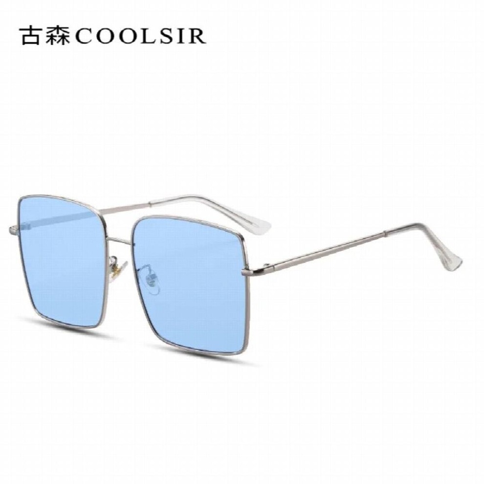Mens and Womens Same Large Metal Frame, Anti-ultraviolet Sunglasses 6858 thumbnail