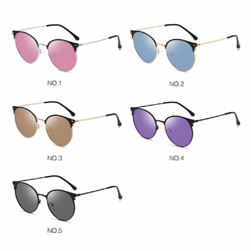 Women Men Cat Eye Anti-Blue Light Photochromic Sunglasses Metal Sun Glasses UV400 Sport Eyewear 9657 thumbnail