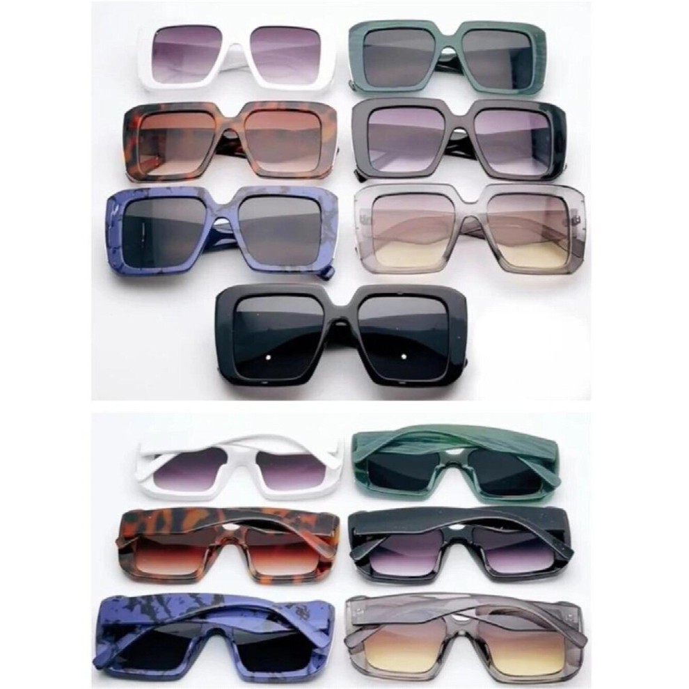 Stylish Woman with Large Frame Sunglasses Glasses with Metal Fittings Male and Female Sunshade Mirror 8775 thumbnail