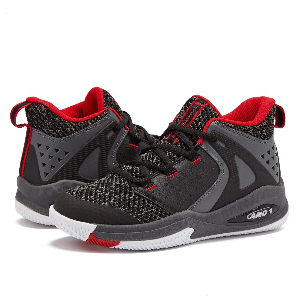 AND1 Takeoff 3.0 GS Boys Shoes Size 5.5  Color: Black/Castle Rock/Red