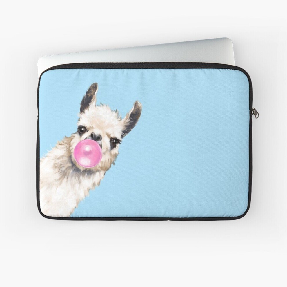 Laptop Sleeve Bubble Gum Sneaky Llama in Blue 10 12 13 15 17 Inch Case Notebook Tablet Carrying Bag Cover