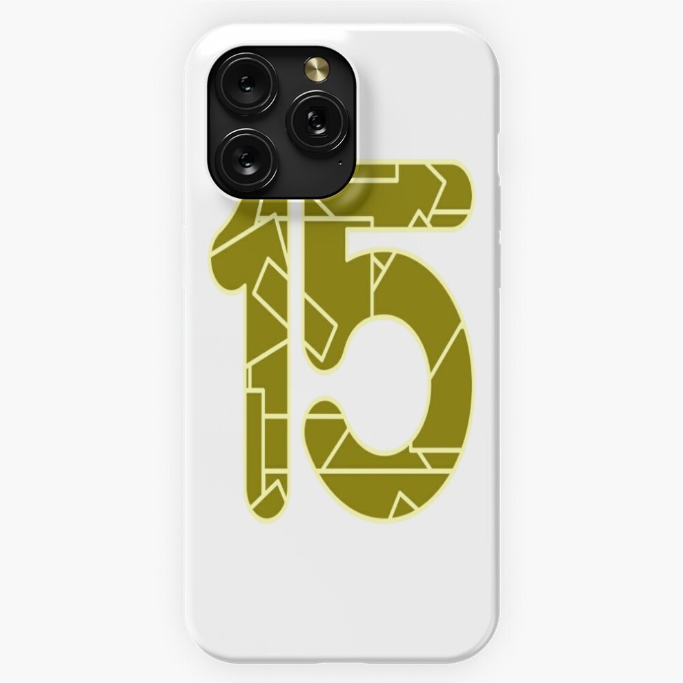 (the Number Fifteen (15) in Dark Yellow=6051) Phone Case for iPhone Samsung 19 18 17 16 14 13 12 11 Plus Pro Max Galaxy S28 S27 S26 S25 S24 S23 S22 Ul