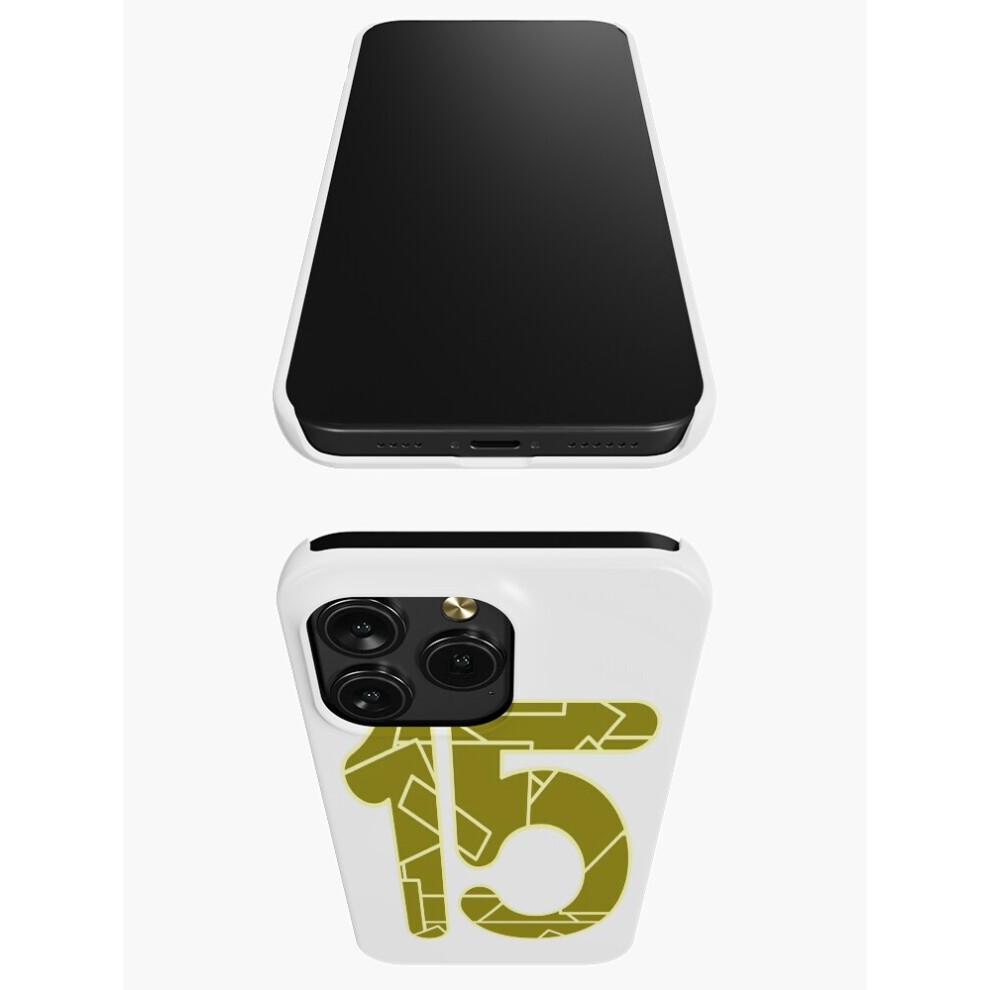 (the Number Fifteen (15) in Dark Yellow=6051) Phone Case for iPhone Samsung 19 18 17 16 14 13 12 11 Plus Pro Max Galaxy S28 S27 S26 S25 S24 S23 S22 Ul thumbnail