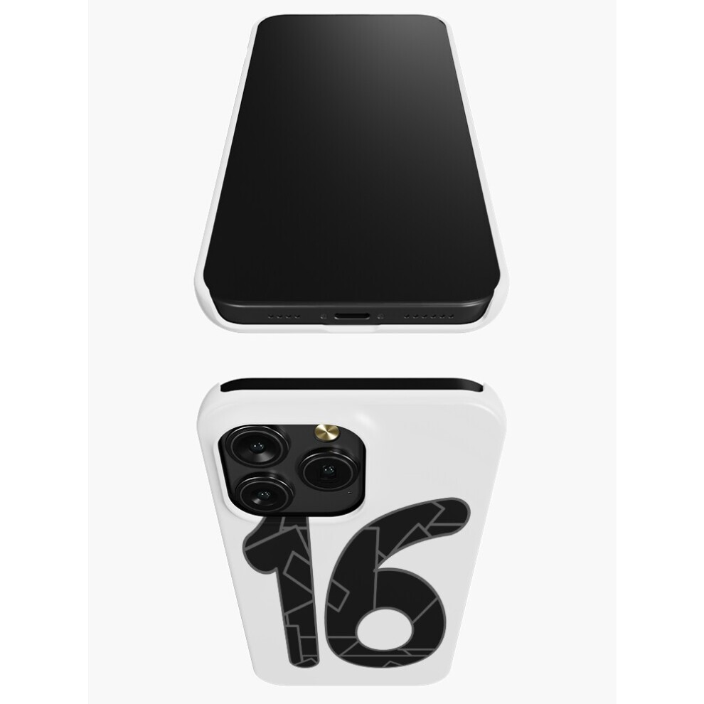 (the Number Sixteen (16) in Black=5999) Phone Case for iPhone Samsung 19 18 17 16 14 13 12 11 Plus Pro Max Galaxy S28 S27 S26 S25 S24 S23 S22 Ultra No thumbnail