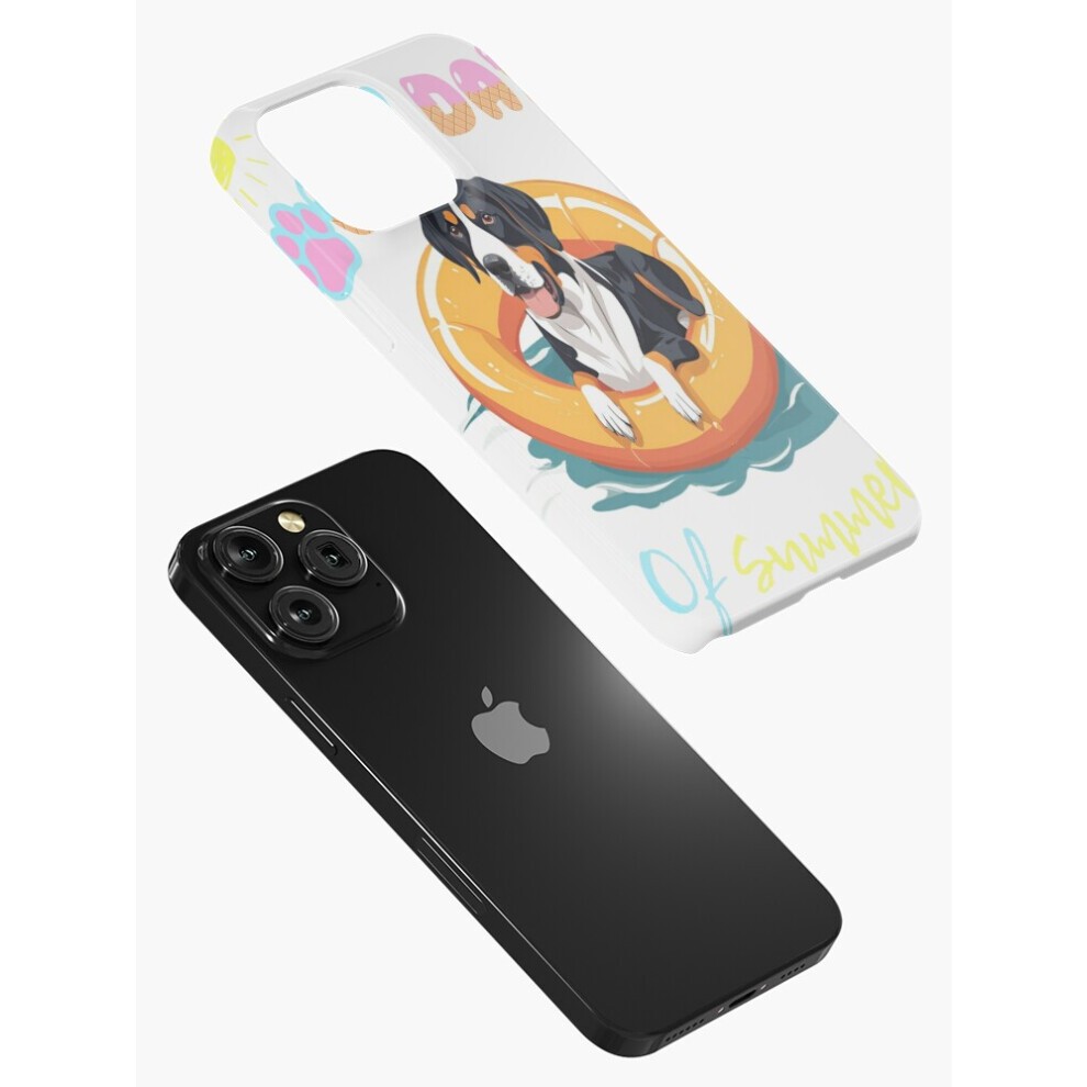 (Doggy Days of Summer Aesthetic Summer Vacation Greater Swiss Mountain Dog in a Swimming Ring =6990) Phone Case for iPhone Samsung 19 18 17 16 14 13 1 thumbnail