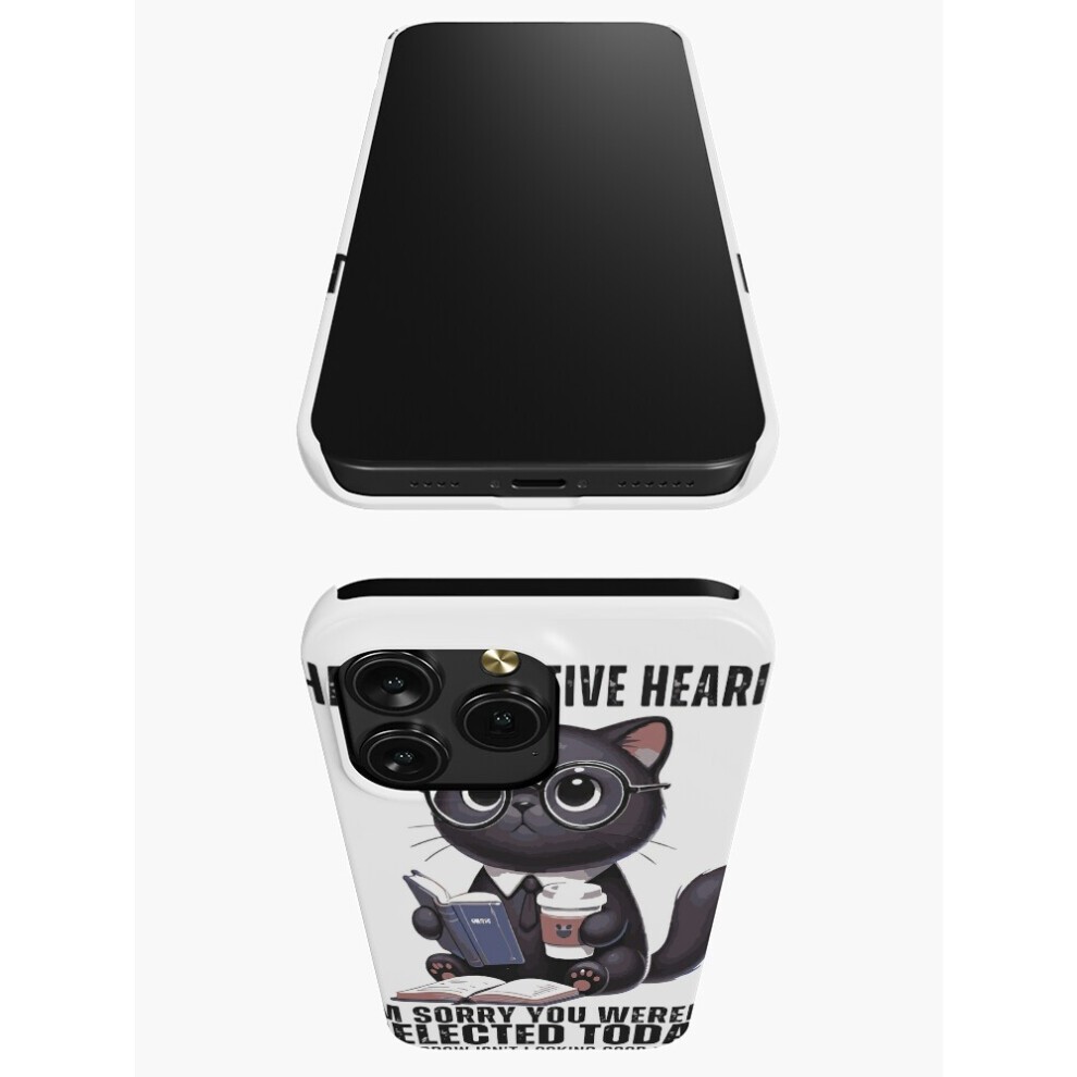 (Funny Black Cat, Selective Hearing, Cat Lover Gift, Cute Cat with Coffee, Humorous Graphic Tee=9862) Phone Case for iPhone Samsung 19 18 17 16 14 13 thumbnail