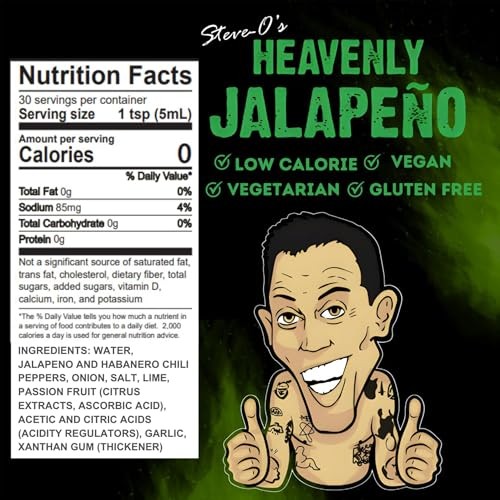 Steve-O's Heavenly Jalapeño Hot Sauce | Zesty Green Verde Sauce for Marinades, BBQ, Veggies, Eggs & Potatoes | 5 Fl Oz thumbnail