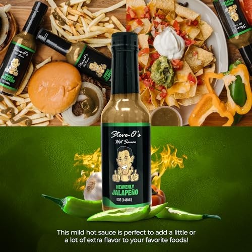 Steve-O's Heavenly Jalapeño Hot Sauce | Zesty Green Verde Sauce for Marinades, BBQ, Veggies, Eggs & Potatoes | 5 Fl Oz thumbnail