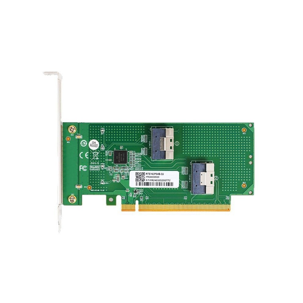 Dual-Channel PCIe X16 to 2x SlimSAS SFF-8654 8i Adapter Card
