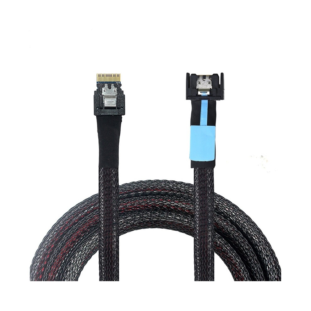 Gen5 MCIO Slimline SFF-8654 4i to Cable Braided Cord Wire