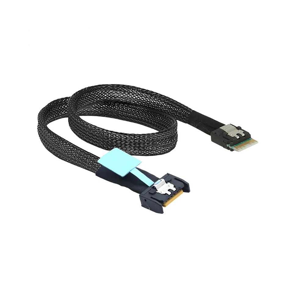 Gen5 MCIO Slimline SFF-8654 4i to Cable Braided Cord Wire thumbnail