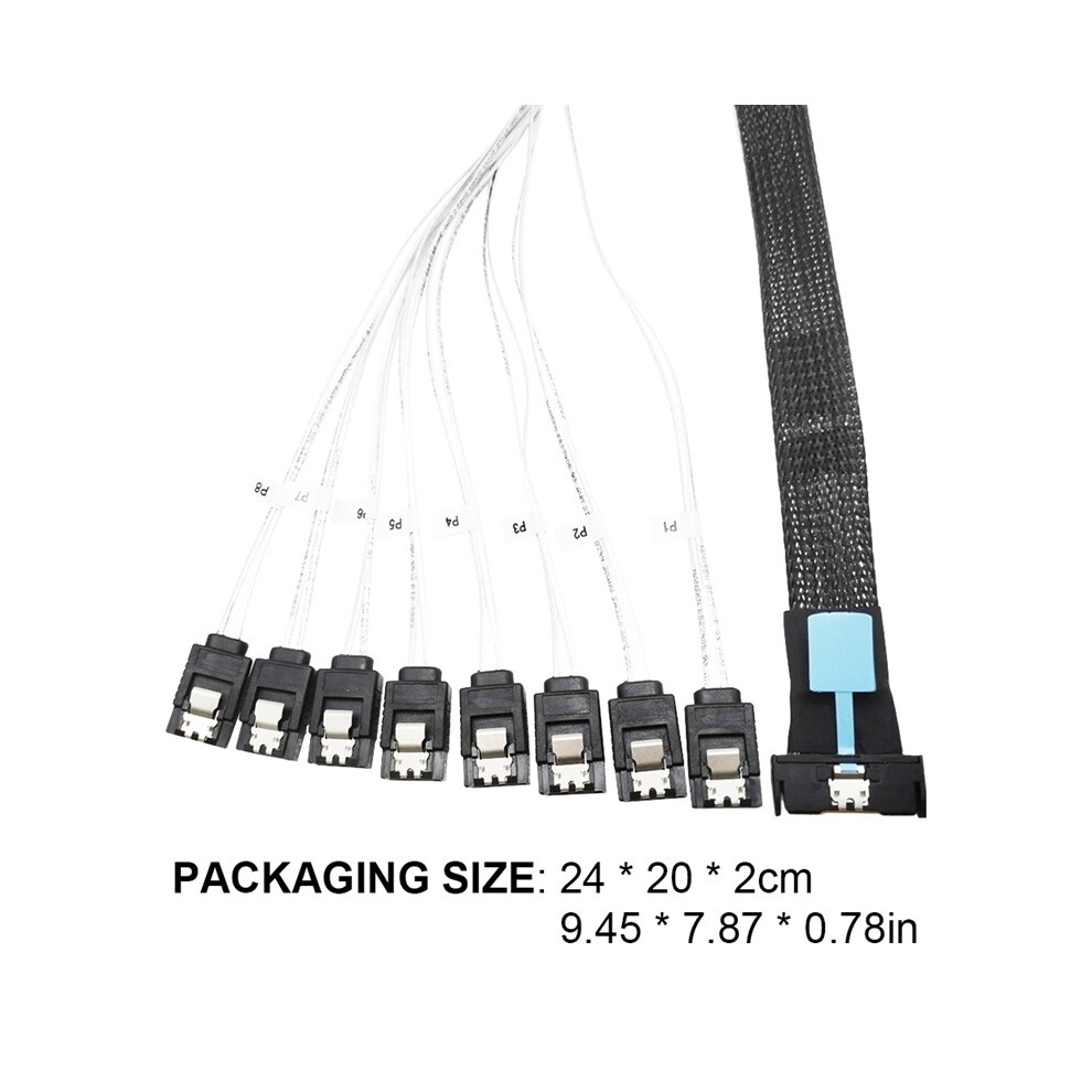 SAS SFF-8654 8I to 8X SATA Server Hard Drive Conversion Cable thumbnail