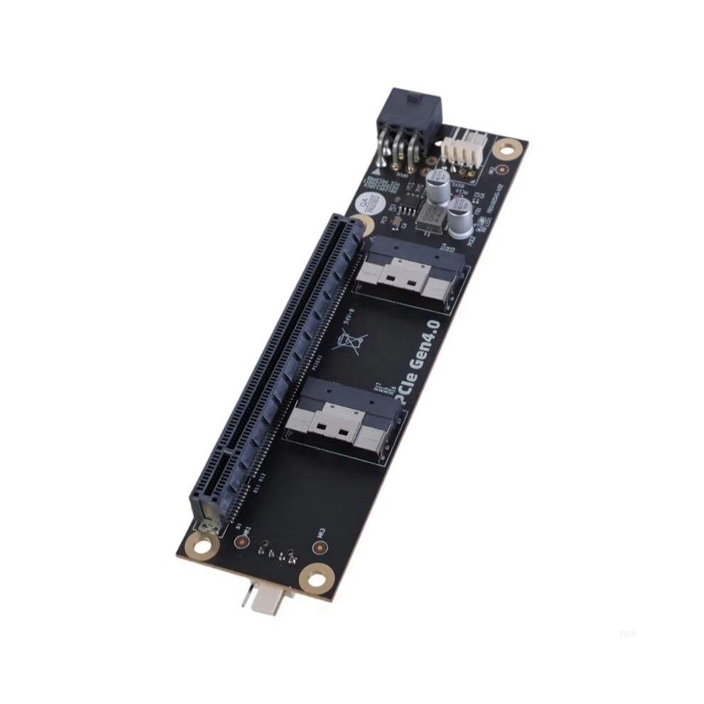 2 Port PCIe4.0 to SFF-8654 Converter PCIe 4.0 X16 Slot Adapter Card SFF8654 Riser for Graphics thumbnail