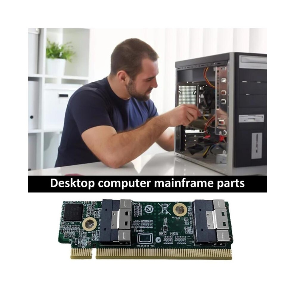 High Speed SFF-8654 to PCIe X16 External Extension Card Adapters Computer for 1U Server thumbnail