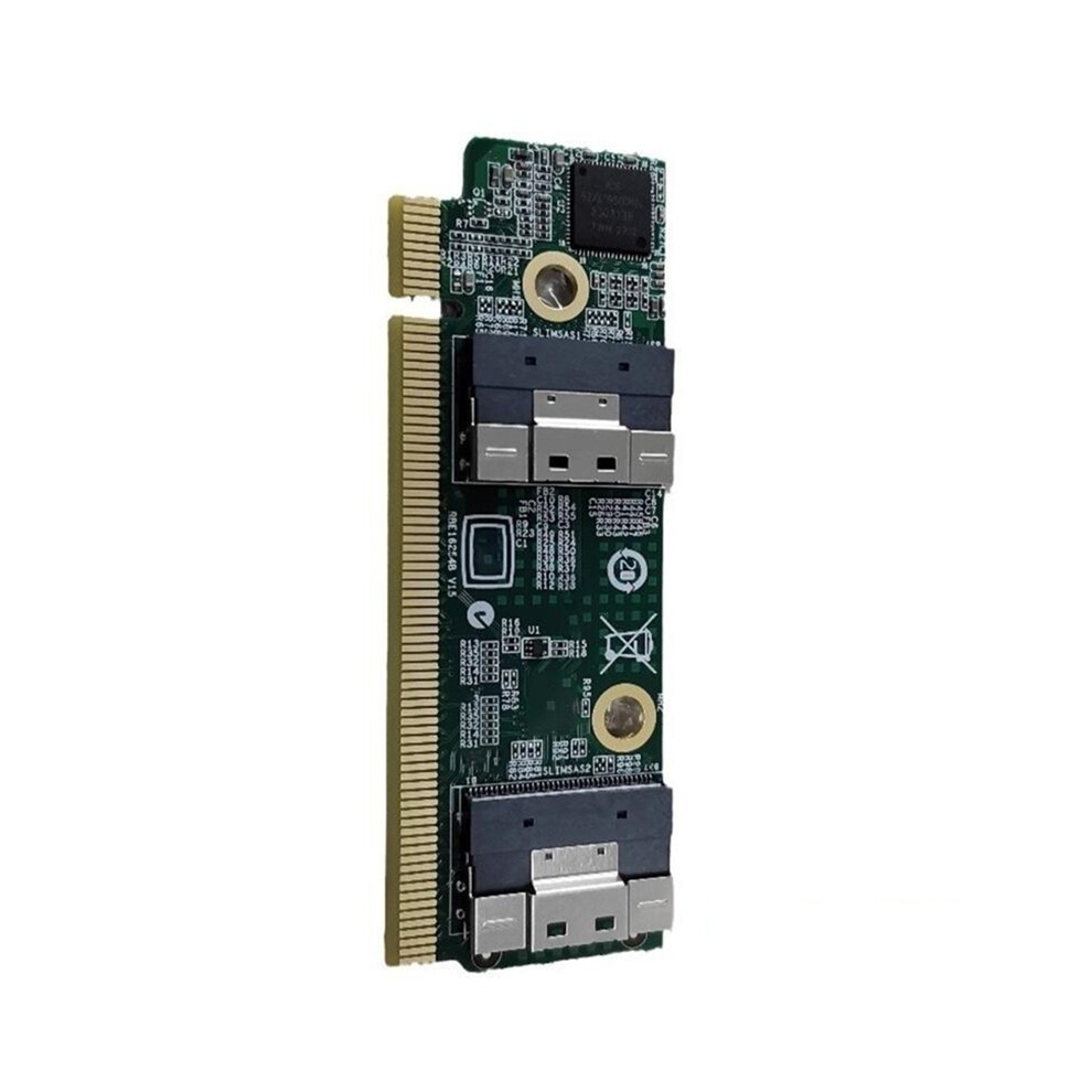 High Speed SFF-8654 to PCIe X16 External Extension Card Adapters Computer for 1U Server thumbnail