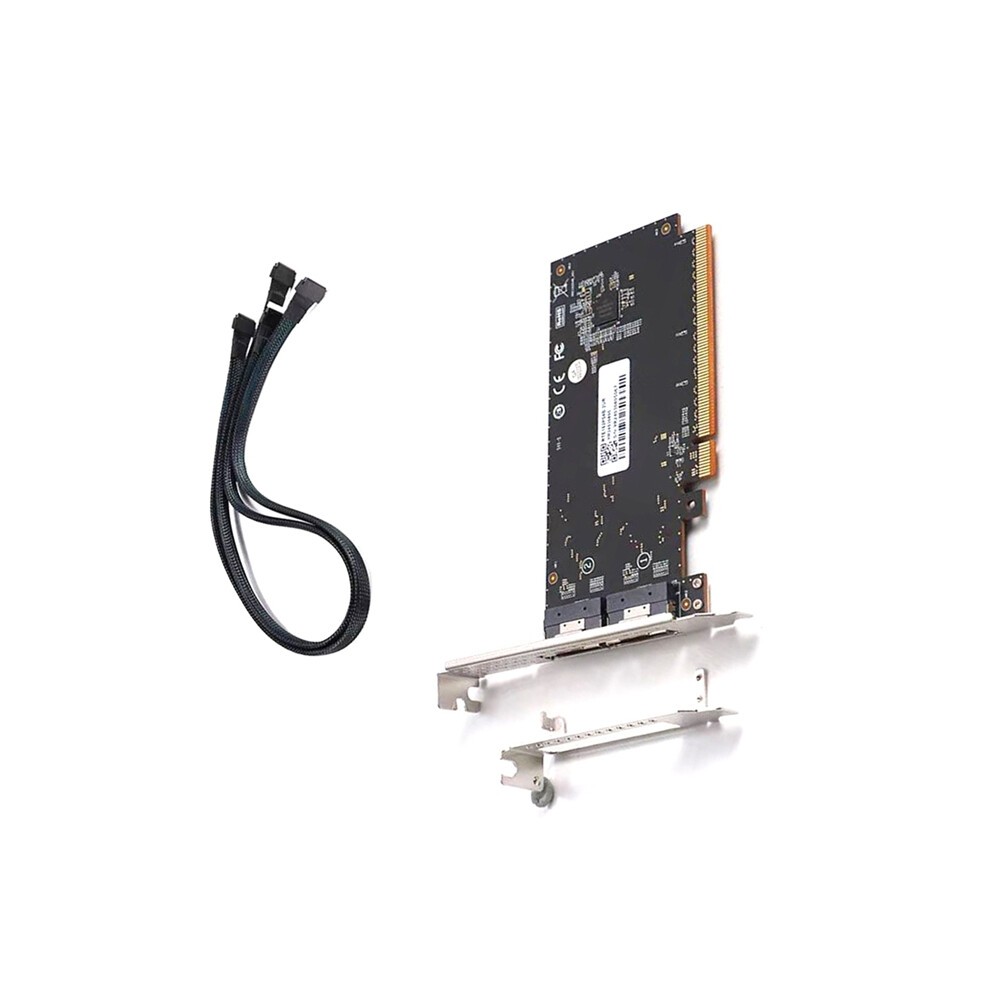 High Performance Graphics External Card PCIe4.0 X16 to SlimSAS 8654 Rear Half-Height Adapter with Cable thumbnail