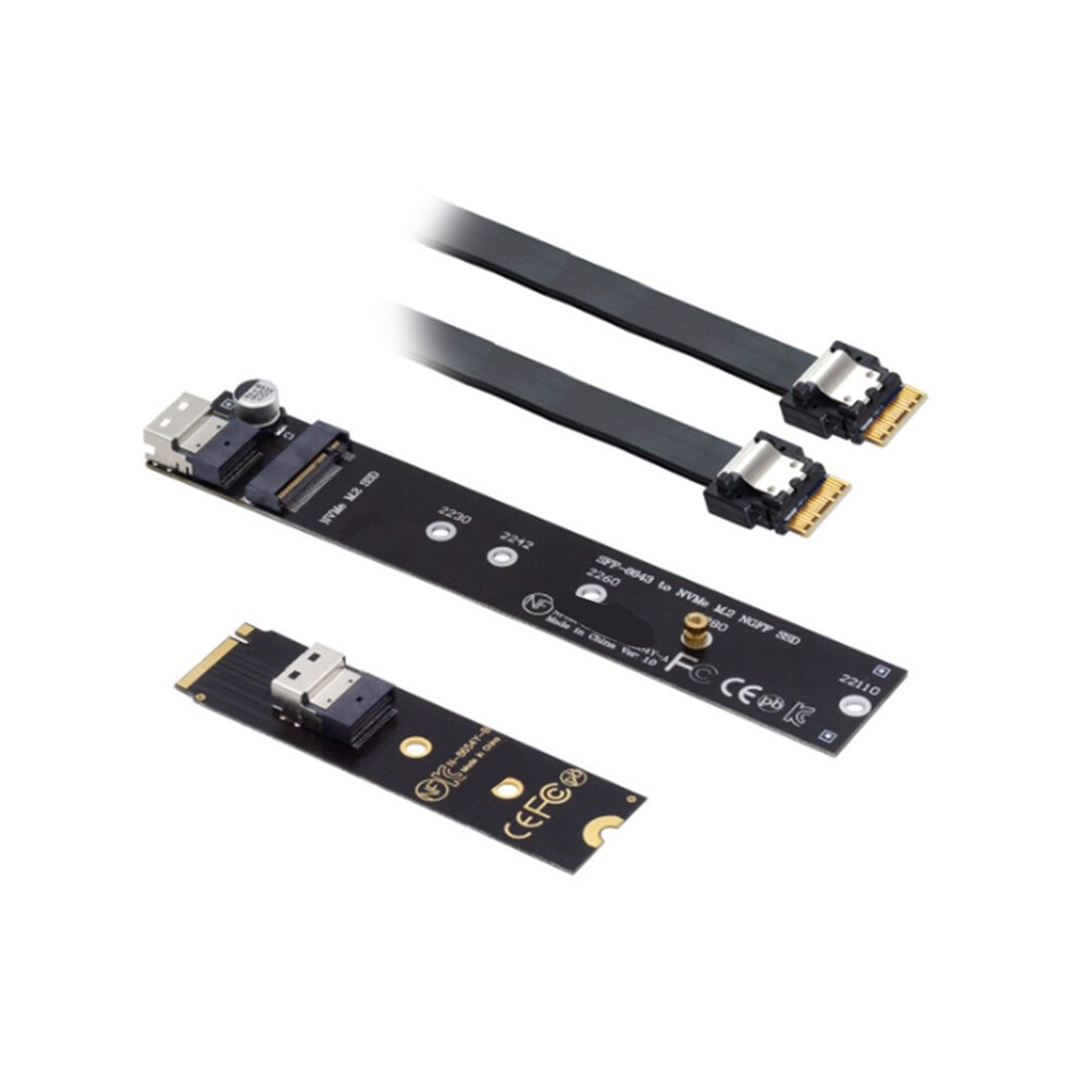 NGFF M.2 NVME M-Key SSD Male to Female Extension Cable 40cm with SFF-8654 Connector Adapter for Mainboard 2280/22110