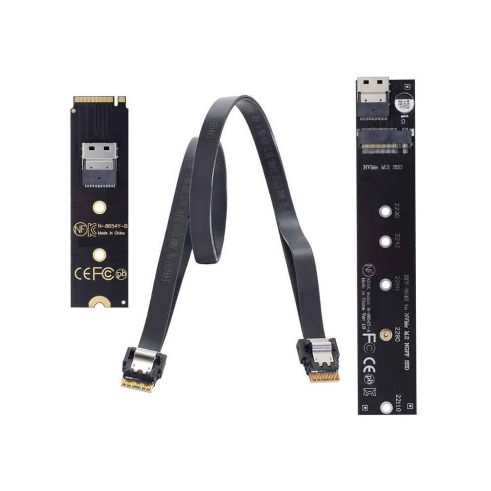 NGFF M.2 NVME M-Key SSD Male to Female Extension Cable 40cm with SFF-8654 Connector Adapter for Mainboard 2280/22110 thumbnail