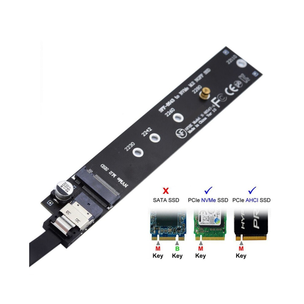 NGFF M.2 NVME M-Key SSD Male to Female Extension Cable 40cm with SFF-8654 Connector Adapter for Mainboard 2280/22110 thumbnail