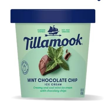 Tillamook Mint Chocolate Chip Ice Cream  16 Fl. Oz. Pint (Pack of 8)