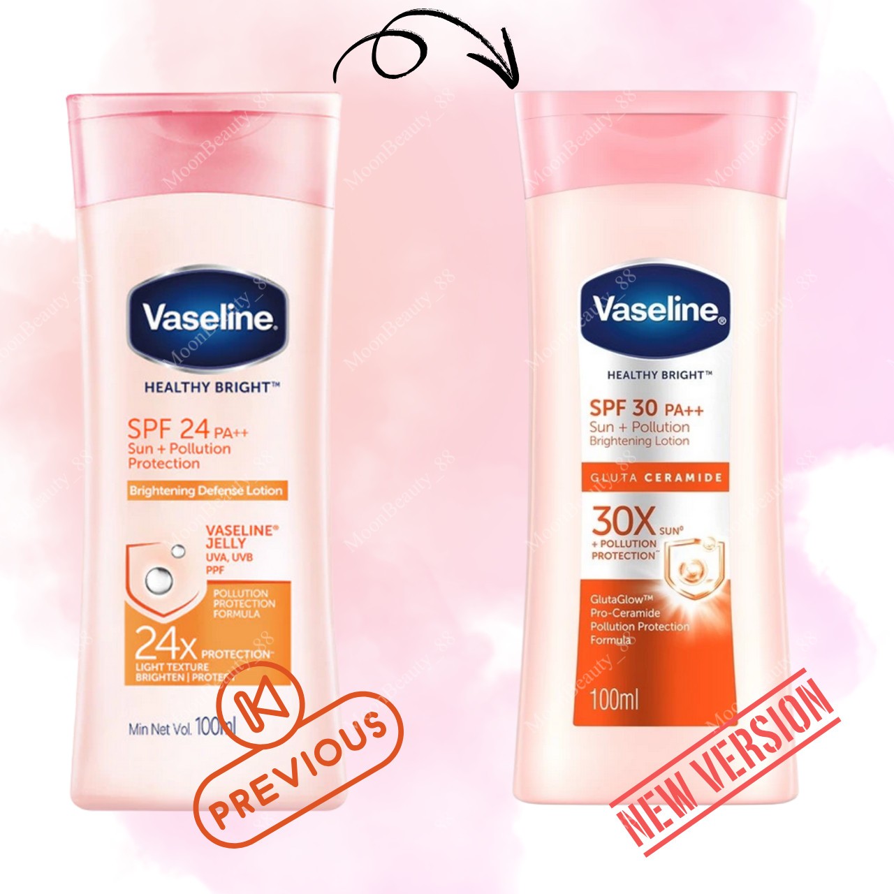 6 X Vaseline Brighten & Protect Skin Lotion Healthy Bright SPF30 PA++ 100 ML thumbnail