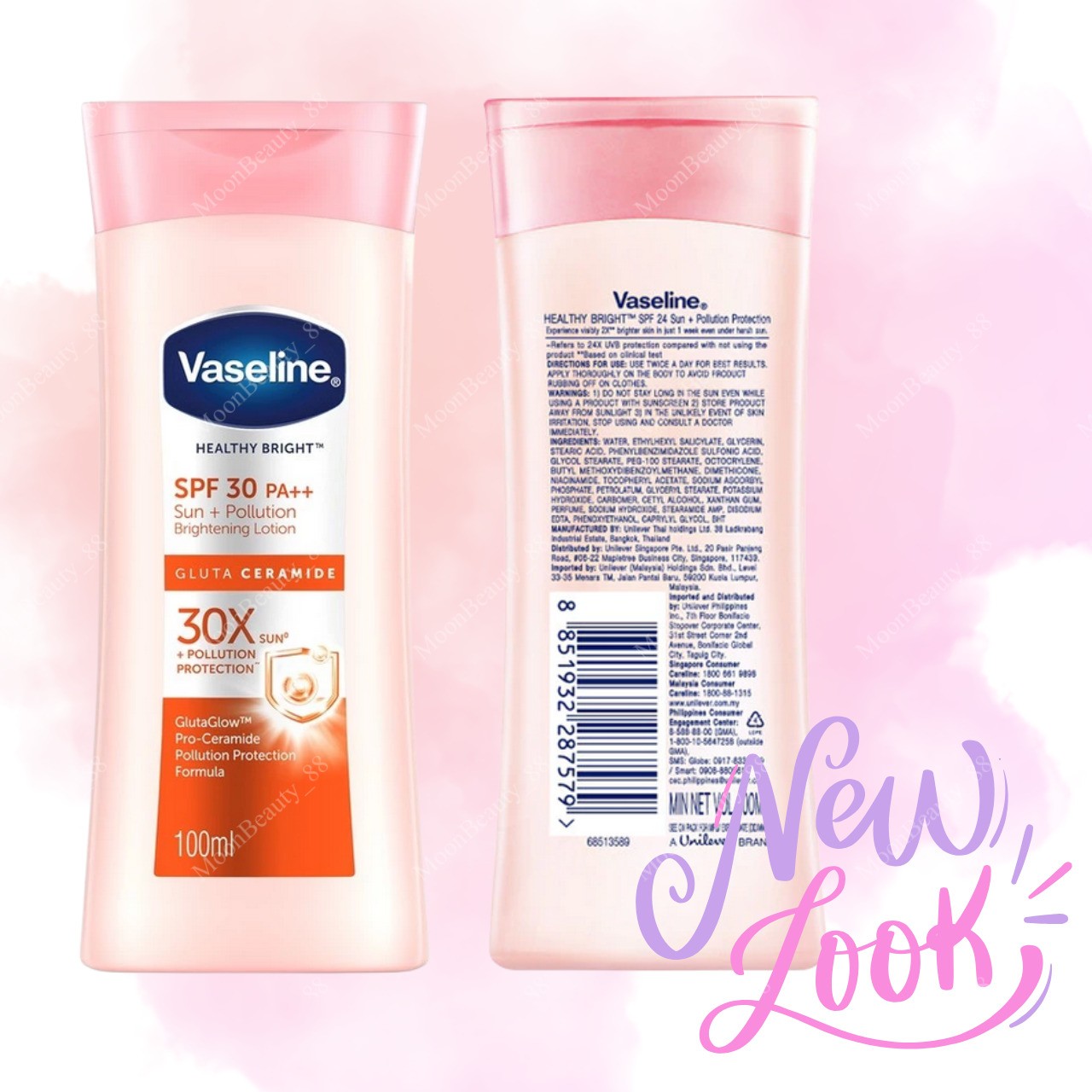 6 X Vaseline Brighten & Protect Skin Lotion Healthy Bright SPF30 PA++ 100 ML thumbnail