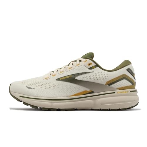 Brooks Men's Ghost 15 Neutral Running Shoe - Gray/Green/Daylilly - 8 Medium thumbnail