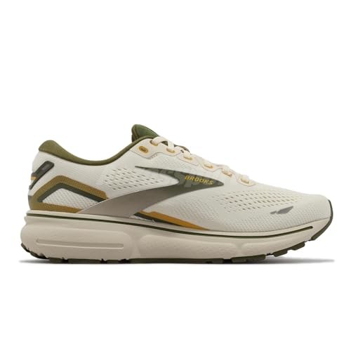 Brooks Men's Ghost 15 Neutral Running Shoe - Gray/Green/Daylilly - 8 Medium thumbnail