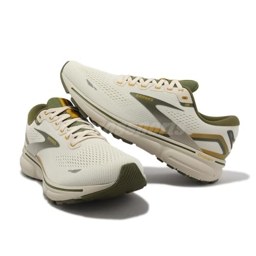 Brooks Men's Ghost 15 Neutral Running Shoe - Gray/Green/Daylilly - 8 Medium thumbnail