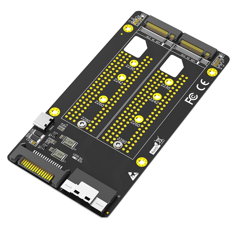 Dual 2X M.2 NVME SSD to SFF-8654 8X Adapter