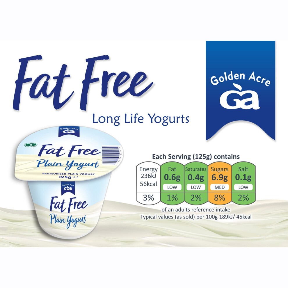 Golden Acre Fat Free Plain Yogurts - 20x125g thumbnail