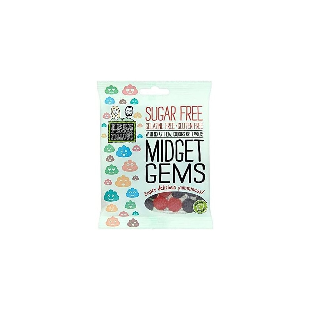 Sugar Free and Gluten Free Vegan Sweets! Free from Fellows 4 X 70g Cola Bottles, Gummy Bears, Wine Gums, and Midget Gems Value Pack Sugarless Yummy thumbnail