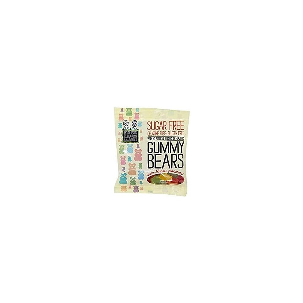 Sugar Free and Gluten Free Vegan Sweets! Free from Fellows 4 X 70g Cola Bottles, Gummy Bears, Wine Gums, and Midget Gems Value Pack Sugarless Yummy thumbnail