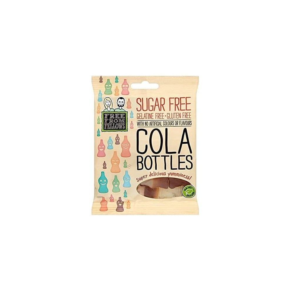 Sugar Free and Gluten Free Vegan Sweets! Free from Fellows 4 X 70g Cola Bottles, Gummy Bears, Wine Gums, and Midget Gems Value Pack Sugarless Yummy thumbnail