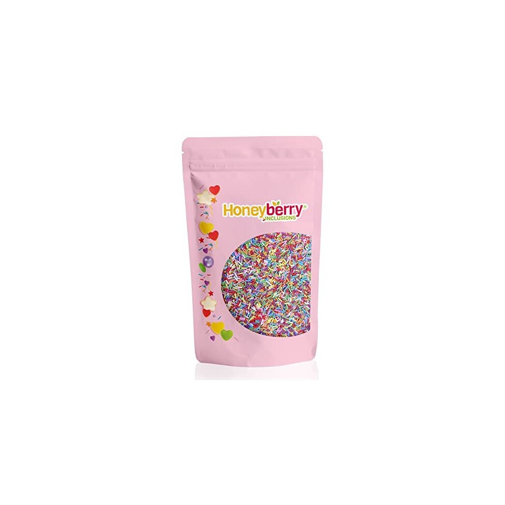 INCLUSIONS Small 8 Colour Sugar Strands Mix 200g - Premium Edible Decorating Vermicelli Sprinkles for Baking, Cupcake and Cake Decorations, Ice Cream,