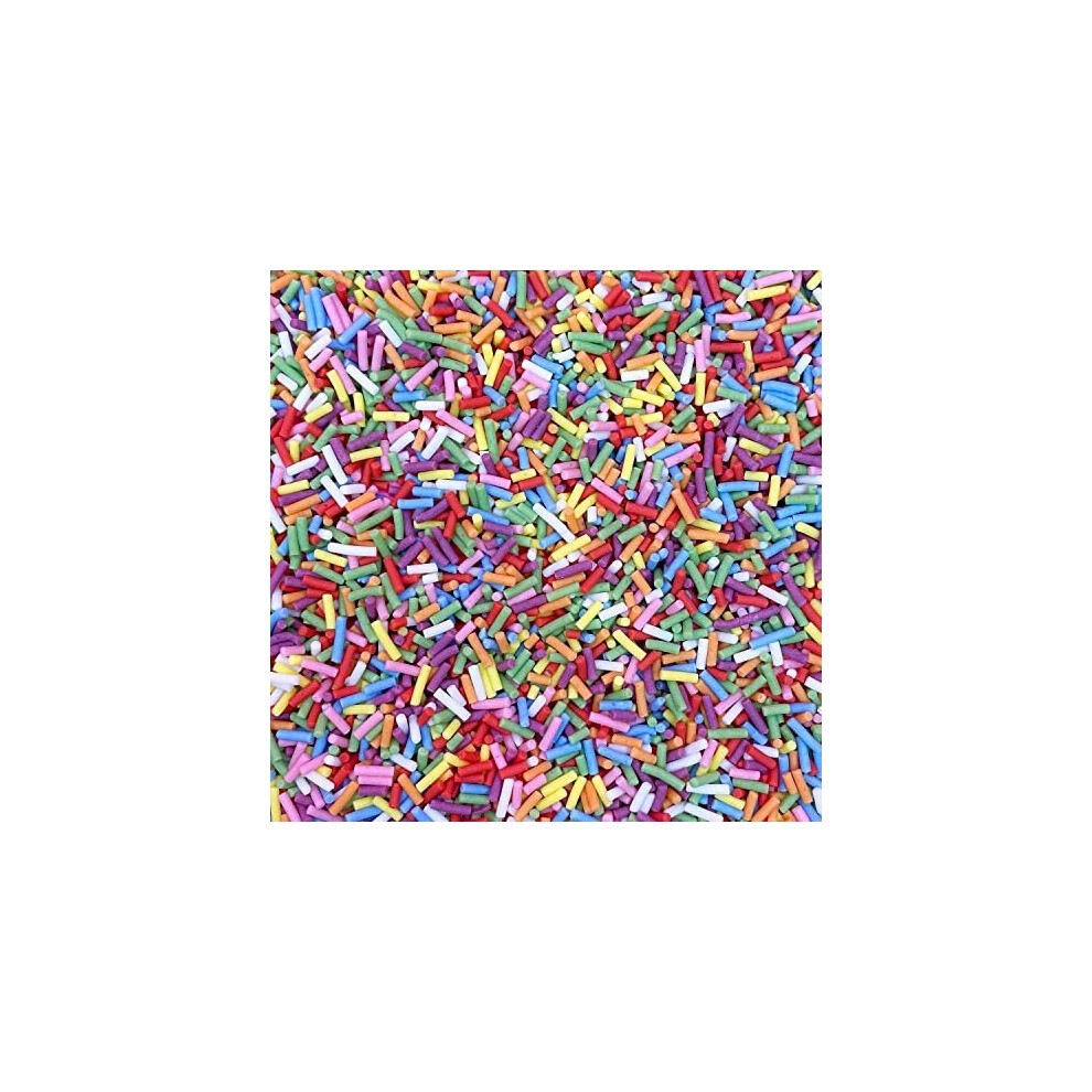 INCLUSIONS Small 8 Colour Sugar Strands Mix 200g - Premium Edible Decorating Vermicelli Sprinkles for Baking, Cupcake and Cake Decorations, Ice Cream, thumbnail