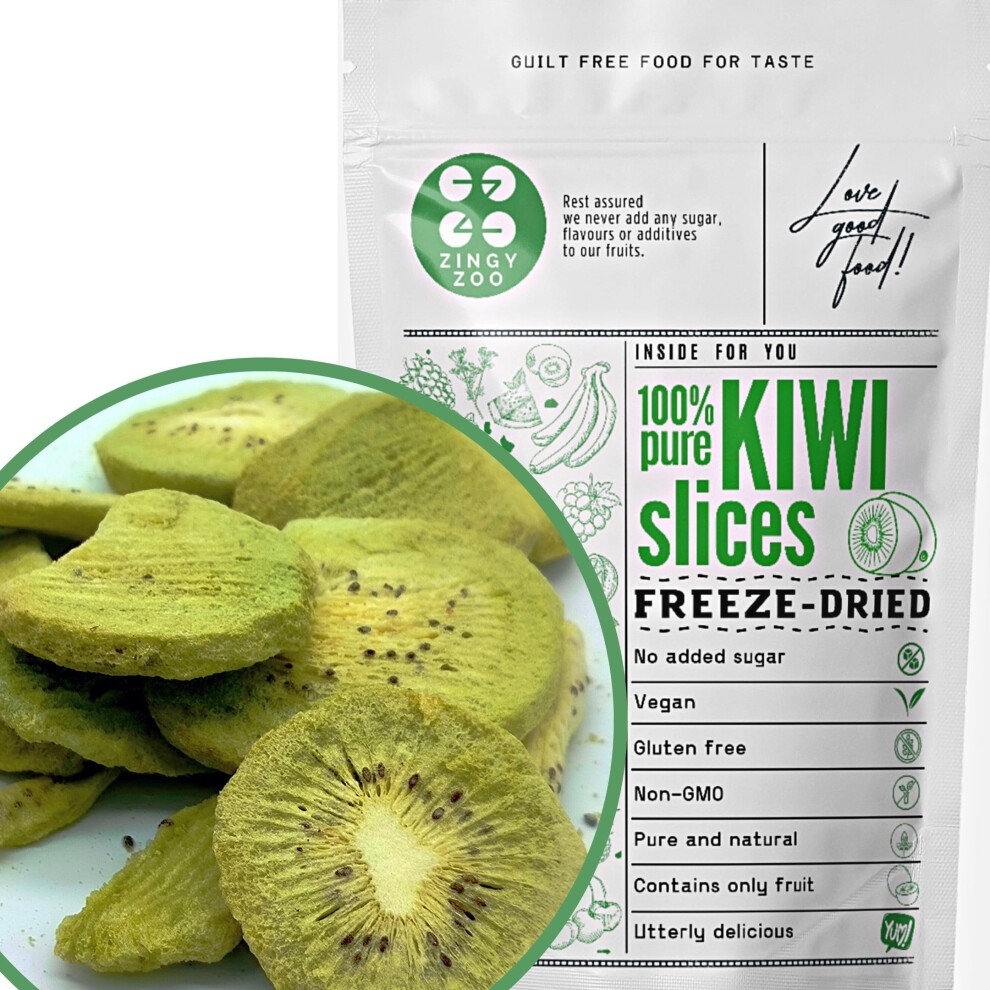 Pure Freeze Dried Fruit Slices | 100% Kiwi Fruit | Freeze Dried Sweets Dried Fruits No Additives Natural Gluten Free | Tropical Fruit Dried Kiwi Vegan