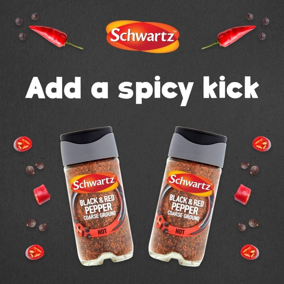 Schwartz Black & Red Pepper Course Ground 45 G  Jar  Pack of 6  Deep & Warm Flavour  Adds a Spicy Kick  Versatile Ingredient thumbnail