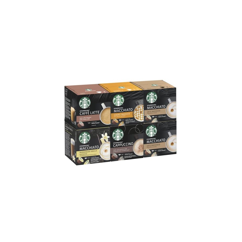 STARBUCKS White Cup Variety Pack by Nescaf? Dolce Gusto Coffee Pods 6 X 12 (72 Capsules)